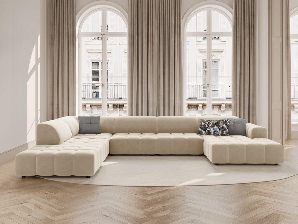 CXL by Christian Lacroix: Luc - canapé d'angle panoramique 7 places